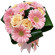 букет из кремовых роз и розовых гербер. Эфиопия