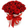 красные розы в шляпной коробке. Эфиопия